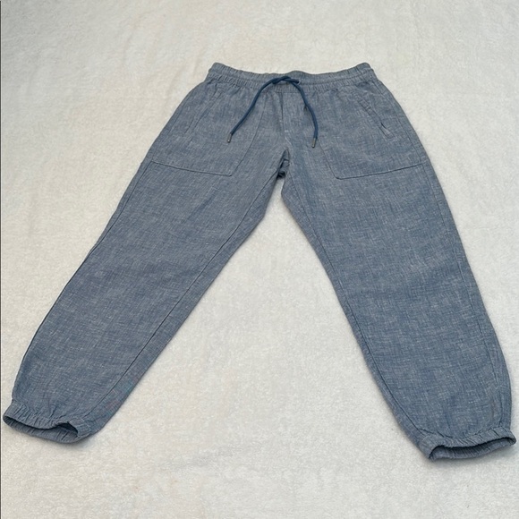 Athleta Blue Track Pants Relaxed Fit Joggers With Pockets - Picture 3 of 16